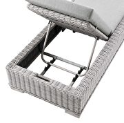 Outdoor patio wicker rattan chaise lounge in light gray/ gray by Modway additional picture 5