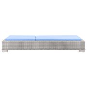 Outdoor patio wicker rattan chaise lounge in light gray/ light blue by Modway additional picture 3