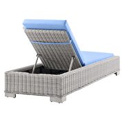 Outdoor patio wicker rattan chaise lounge in light gray/ light blue by Modway additional picture 5