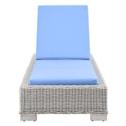 Outdoor patio wicker rattan chaise lounge in light gray/ light blue by Modway additional picture 7