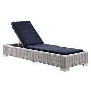 Outdoor patio wicker rattan chaise lounge in light gray/ navy by Modway additional picture 2