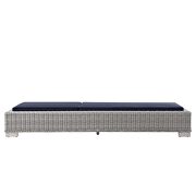 Outdoor patio wicker rattan chaise lounge in light gray/ navy by Modway additional picture 4