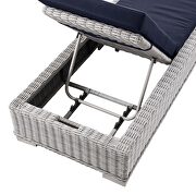 Outdoor patio wicker rattan chaise lounge in light gray/ navy by Modway additional picture 6