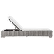 Outdoor patio wicker rattan chaise lounge in light gray/ white by Modway additional picture 3