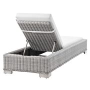 Outdoor patio wicker rattan chaise lounge in light gray/ white by Modway additional picture 5