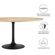 Wood dining table in black natural by Modway additional picture 7