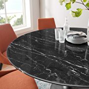 Artificial marble dining table in black by Modway additional picture 2