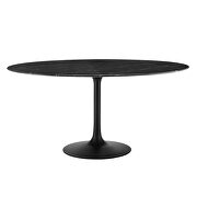 Artificial marble dining table in black by Modway additional picture 5
