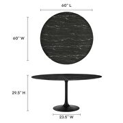 Artificial marble dining table in black by Modway additional picture 8