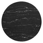 Round artificial marble coffee table in black by Modway additional picture 5