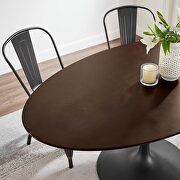 Wood oval dining table in black cherry walnut additional photo 2 of 7
