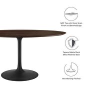 Wood oval dining table in black cherry walnut by Modway additional picture 7