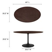 Wood oval dining table in black cherry walnut by Modway additional picture 8