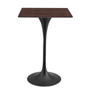 Square wood bar table in black cherry walnut by Modway additional picture 6