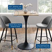 Square wood bar table in black natural by Modway additional picture 2
