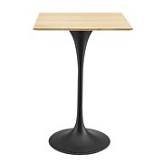 Square wood bar table in black natural by Modway additional picture 6