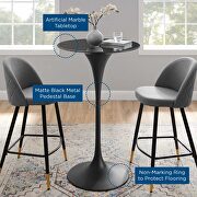 Artificial marble bar table in black by Modway additional picture 2