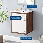 Wall-mount bathroom vanity in walnut white by Modway additional picture 3