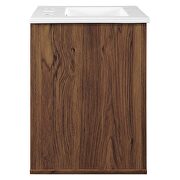 Wall-mount bathroom vanity in walnut white by Modway additional picture 6