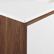 Wall-mount bathroom vanity in walnut white by Modway additional picture 4