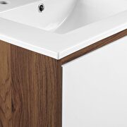 Wall-mount bathroom vanity in walnut white additional photo 4 of 9