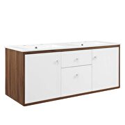 Wall-mount bathroom vanity in walnut white by Modway additional picture 10