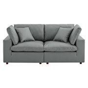 Down filled overstuffed vegan leather loveseat in gray by Modway additional picture 3