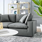 Down filled overstuffed vegan leather loveseat in gray by Modway additional picture 7