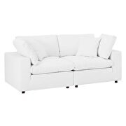 Down filled overstuffed vegan leather loveseat in white by Modway additional picture 2