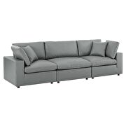 Down filled overstuffed vegan leather 3-seater sofa in gray by Modway additional picture 10