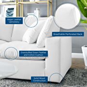 Down filled overstuffed vegan leather 3-seater sofa in white additional photo 2 of 9