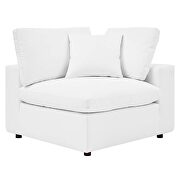 Down filled overstuffed vegan leather 3-seater sofa in white additional photo 5 of 9
