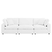 Down filled overstuffed vegan leather 3-seater sofa in white by Modway additional picture 9