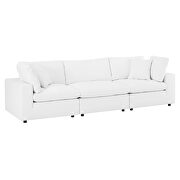 Down filled overstuffed vegan leather 3-seater sofa in white by Modway additional picture 10