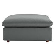 Down filled overstuffed vegan leather 4-piece sectional sofa in gray additional photo 4 of 9