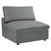 Down filled overstuffed vegan leather 4-piece sectional sofa in gray by Modway additional picture 8
