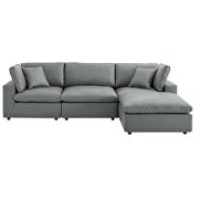 Down filled overstuffed vegan leather 4-piece sectional sofa in gray by Modway additional picture 9