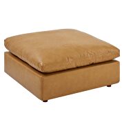 Down filled overstuffed vegan leather 4-piece sectional sofa in tan additional photo 3 of 12