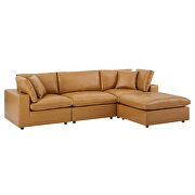 Down filled overstuffed vegan leather 4-piece sectional sofa in tan by Modway additional picture 10