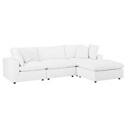 Down filled overstuffed vegan leather 4-piece sectional sofa in white by Modway additional picture 10