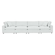 Down filled overstuffed vegan leather 4-seater sofa in white by Modway additional picture 10