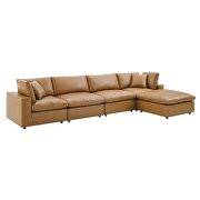5-piece modular sectional sofa in tan vegan leather by Modway additional picture 9
