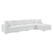 Down filled overstuffed vegan leather 5-piece sectional sofa in white by Modway additional picture 9