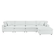 Down filled overstuffed vegan leather 5-piece sectional sofa in white by Modway additional picture 10