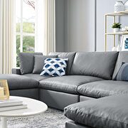 Down filled overstuffed vegan leather 6-piece sectional sofa in gray by Modway additional picture 12