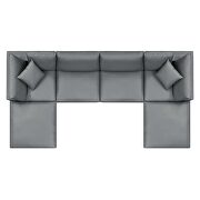 Down filled overstuffed vegan leather 6-piece sectional sofa in gray by Modway additional picture 9