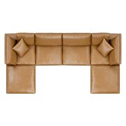 Down filled overstuffed vegan leather 6-piece sectional sofa in tan by Modway additional picture 9