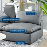 Down filled overstuffed vegan leather 5-piece sectional sofa in gray by Modway additional picture 2