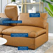 Down filled overstuffed vegan leather 5-piece sectional sofa in tan additional photo 2 of 10