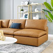 Down filled overstuffed vegan leather 5-piece sectional sofa in tan by Modway additional picture 11